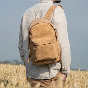 Mahi Leather The Classic Backpack Brown Cork Vegan Modern Light Academia College